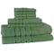 Hastings Home Hastings Home 8 Piece 100 Percent Cotton Plush Bath Towel Set - Green 337871PXH - alternate 3